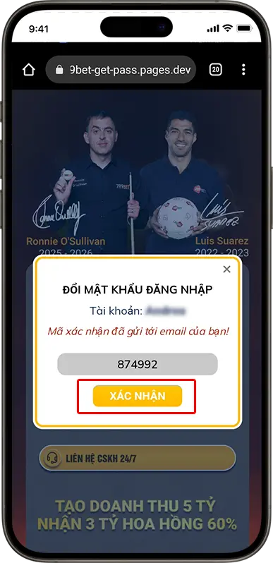 Bước 5: Nhấn "Xác nhận"